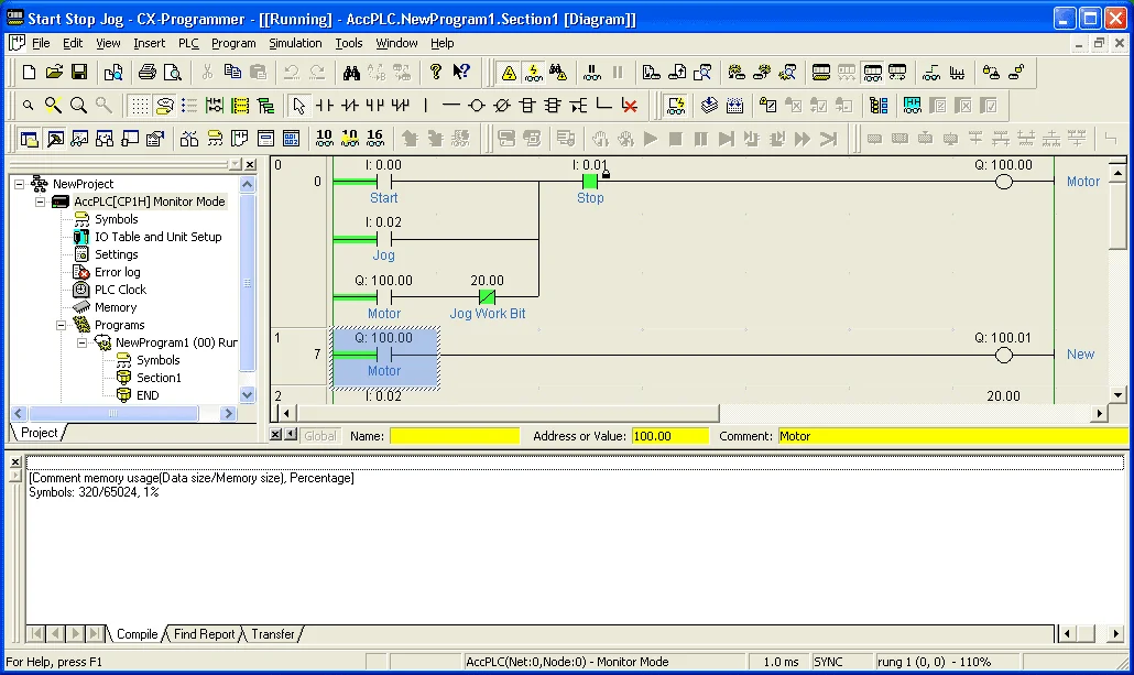 Programme ladder de l’étuyeuse sur Omron CX-Programmer