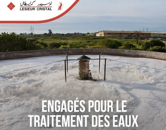 Station de traitement des eaux chez Lesieur Cristal, avec le logo et le titre du projet